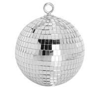 Palline da specchio riflettenti for feste da palcoscenico con luce da discoteca da 30 cm, argento con anelli pendenti for la casa di compleanno da ballo