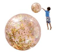 Palline da spiaggia luccicanti - 40 cm palla gonfiabile | giocattolo d'acqua all'aperto - palla trasparente con paillettes, piscina, estate, bambini, decorazione foto con pompa