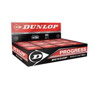 Palline da squash Dunlop Progress Red, 12 palline, per giocatori ricreativi e hobbistici - velocità media