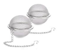 Palline da tè in acciaio inox (confezione da 2) | infusore per tè sciolto formato palla da 4,5 cm | riutilizzabile e facile da pulire | Teiere, tazze e tazze
