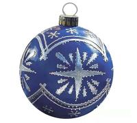 Palline decorate gonfiabili di Natale da 60 cm Sfere di Natale Decorazioni natalizie in PVC per esterni Decorazioni per l'albero con palline giocattolo-Fiocco di neve blu