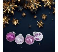 Palline Decorative da Appendere 24pz Glitter Baubles per Decorazione Albero di N