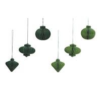 Palline di carta di alta qualità, ciondoli a forma di Honeycombs Natale, assortimento di etichette di carta Natale, lampion 2x, diamante 2x, sfera 2 in una confezione regalo, 6 pezzi, dimensioni: L x