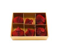 Palline di carta di alta qualità, ciondoli a forma di Honeycombs Natale, assortimento di etichette di carta Natale, lampion 2x, diamante 2x, sfera 2 in una confezione regalo, 6 pezzi, dimensioni: L x