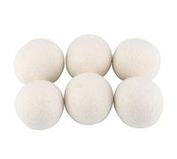 Palline di lana, confezione da 6 palline di lana naturale da 6 cm, assorbimento d'acqua elimina lo scambio di lino statico