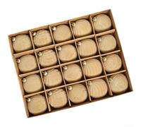 Palline di Natale, 20 pezzi in velluto floccato, decorazione per albero, per camino, caminetto, parete, decorazioni natalizie per feste (cachi)