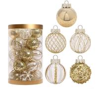 Palline Di Natale 25 6cm PET Decorazioni Differenti | Materiale PET per facile da appendere per ideale per cerimonie e decorazioni varie