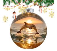 Palline di Natale - 3,15 x 3,15 x 3,94 pollici per alberi | acrilico natalizio per albero, belle per feste,Sfere natalizie Tartaruga Delfino Uccello