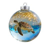 Palline di Natale - 3,15 x 3,15 x 3,94 pollici per alberi | acrilico natalizio per albero, belle per feste,Sfere natalizie Tartaruga Delfino Uccello