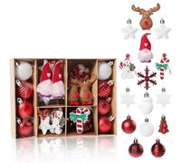 Palline di Natale, 32 pezzi decorazioni natalizie, for dessert, for albero, cupcake, ciambelle, caramelle, casette, forniture for feste(Brown)