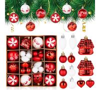 Palline di Natale, 40pcs Decorazioni Albero di Natale Plastica per La Casa, Regali di Natale per Matrimoni, Fidanzamenti, Anniversari, Feste