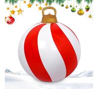 Palline di Natale | 60 cm gonfiabili per decorazioni natalizie | Articoli decorativi rossi e bianchi - per giardino, esterni, terrazze, interni, feste e festival