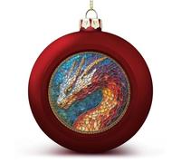 Palline di Natale a forma di drago in vetro colorato, infrangibili, da appendere, per albero di Natale, decorazione per albero di Natale, palline rosse per feste di nozze