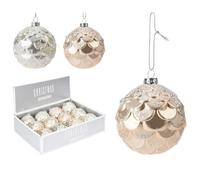 Palline di Natale a forma di foglia con glitter, 12 pezzi
