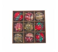 Palline di Natale a quadri leggere 16 pezzi per decorazioni albero e festa