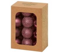 Palline Di Natale Assortite 30MM Multi Finitura Prugna Confezione Da 24