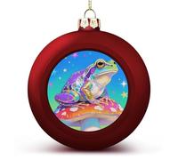 Palline di Natale colorate a forma di rana, 6 cm, colore: rosso e oro, palline da appendere per Natale, ornamenti per feste, matrimoni, decorazioni per la casa