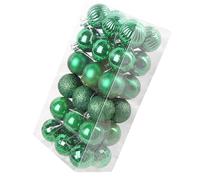 Palline di Natale con cordini, palline di Natale in plastica infrangibile da 40 mm, decorazioni da appendere per albero di Natale, vacanze, matrimoni, feste, confezione da 36/72 confezioni (2, verde)