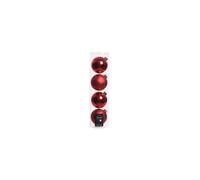 Confezione di 4 palline di Natale in vetro rosso Natale 10cm