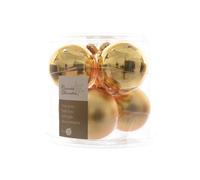Palline di Natale da Appendere in Vetro 8 cm Oro. Set di 6