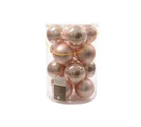 Palline di Natale da Appendere in Vetro 8 cm Rosa Antico. Set di 16