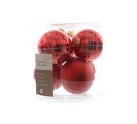Decoris - Sfera di Natale in vetro, 8 cm, colore: Rosso