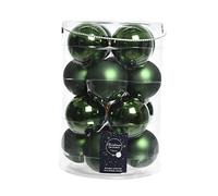 Palline di Natale da Appendere in Vetro 8 cm Verde. Set di 16