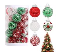 Palline di Natale decorative, palline da 6 cm, regali per calze - kit di 25 pezzi decorazioni per albero di Natale infrangibili, per albero di matrimonio, festa, compleanno, Capodanno fai da te
