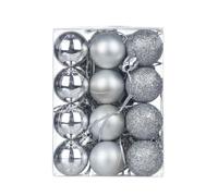 Palline di Natale Decorazione Appendere 12/24 Pezzi 3-4 Cm Decorazione Albero Di Natale Palla Pallina Plastica Appesa Ornamenti Decorazioni For La Casa Capodanno Navidad(B8-24pcs 3cm)