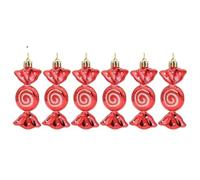 Palline di Natale Decorazione Appendere 6 Pezzi/scatola Candy Icicle Albero Di Natale Fai Da Te Ornamenti Regali Palla Decorazione For La Casa Navidad(Red2)