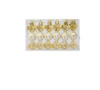Palline di Natale,Decorazioni Albero 6 Pezzi/scatola Candy Icicle Albero Di Natale Fai Da Te Ornamenti Regali Palla Decorazione For La Casa Navidad(Golden1)