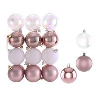 Palline di Natale,Decorazioni Albero di Natale Tissu Garniture Toit Pour Réparation Décoration Intérieure Voiture, Patchs Autocollants Daim Auto-adhésifs(Rose Gold)