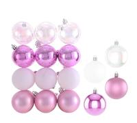 Palline di Natale,Decorazioni Albero di Natale Tissu Garniture Toit Pour Réparation Décoration Intérieure Voiture, Patchs Autocollants Daim Auto-adhésifs(Pink)