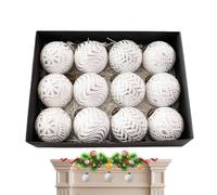 Palline di Natale, dodici pezzi, vintage, da appendere, accento invernale