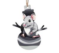 Palline di Natale in legno a forma di topolino nel buco, set da 6 pezzi, perfetto per decorare il tuo albero di Natale durante le feste