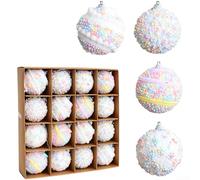 Palline di Natale in schiuma per uso festivo, leggere, 6 cm e 8 cm, adatte per alberi, ghirlande e decorazioni natalizie per la casa, confezione da 16 o 9 (6 cm)