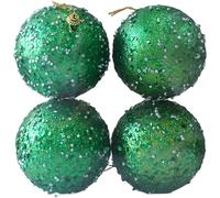 Palline di Natale in Schiuma Rosso e Oro Scintillante 10CM Ornamento per Esposiz