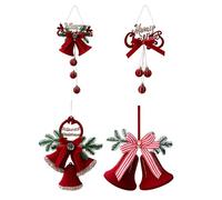 Palline Di Natale In Velluto Flockato - Campanelle E Cristalli Sospesi - Decorazioni Eleganti Per Casa, Giardino, Matrimonio O Festa, Ideali Per Creare Un’Ambiente Natalizio Caldo E Luminoso.