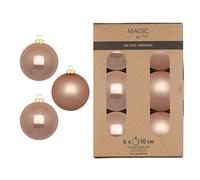 Palline di Natale in vetro 10 cm, 6 pezzi, opache e lucide, grandi palline per albero di Natale per Natale, decorazioni per albero di Natale e decorazioni per albero di Natale, colore beige
