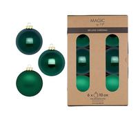 Palline di Natale in vetro 10 cm, 6 pezzi, opache e lucide, grandi palline per albero di Natale per Natale, decorazioni per albero di Natale e decorazioni per albero di Natale, verde scuro
