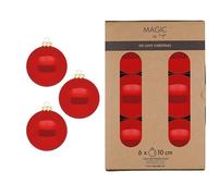 Palline di Natale in vetro 10 cm, 6 pezzi, opache e lucide, grandi palline per albero di Natale per Natale, decorazioni per albero di Natale e albero di Natale, colore rosso moderno