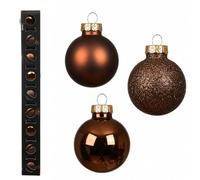 Palline di Natale in vetro, 3 cm, lucide, opache e glitterate, set da 9