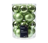 Palline di Natale in Vetro, 6 cm x 20 Pezzi, Opache e Lucide, per Albero di Natale, Decorazioni Natalizie, Tè Verde