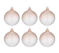 Palline di Natale in Vetro Beige Design senza Corona Nuance - 80 mm