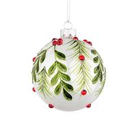 Palline di Natale in Vetro Bianche Verdi Eleganti Addobbi Albero Decorazioni