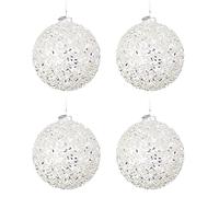 Palline di Natale in Vetro Bianco Addobbi Decorazioni Albero Bizzotto Reflection