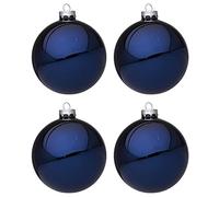 Palline di Natale in Vetro Blu Lucido Addobbi Decorazioni Natalizie Albero - 100 mm