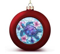 Palline di Natale in vetro colorato blu tartaruga ornamenti infrangibili da appendere palline di Natale per la decorazione dell'albero di Natale rosse palline per albero di Natale per feste di nozze