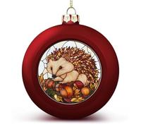 Palline di Natale in vetro colorato di un riccio ornamenti infrangibili da appendere palline di Natale per la decorazione dell'albero di Natale, palline rosse per albero di Natale per feste di nozze
