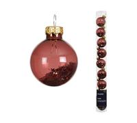 Palline di Natale in vetro con stelle, 3 cm, set da 9 pezzi, piccole palline per albero di Natale, decorazioni per albero di Natale e decorazioni per albero di Natale, marrone trasparente